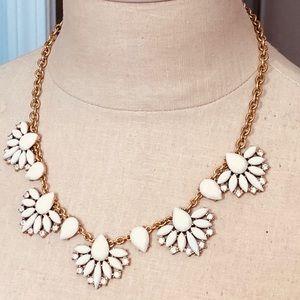 White and gold J. Crew statement necklace
